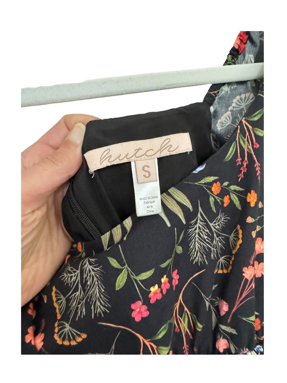 HUTCH | Anthropologie Puff-Sleeve Wide Leg Jumpsuit in Black Floral, Size Small - Picture 11 of 16